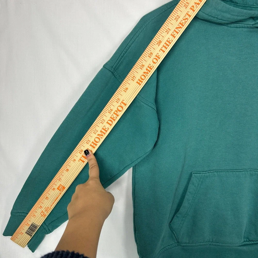 Abercrombie Kids Y2K Teal Green Back Graphic Pullover Hoodie – 11/12